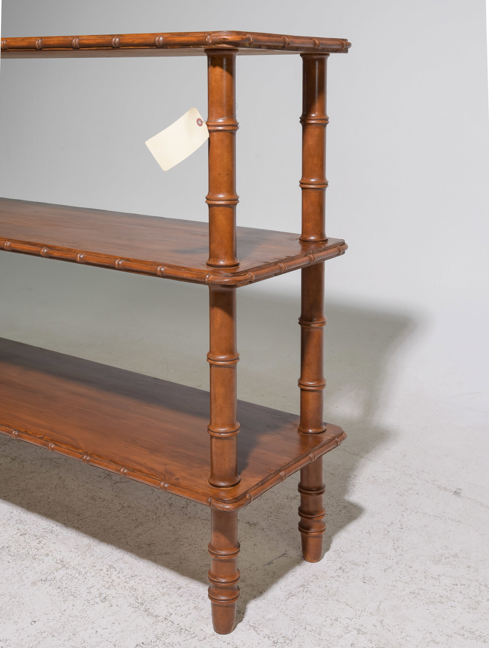 Faux Bamboo Three Tier Open Shelf / Hall Table - 4