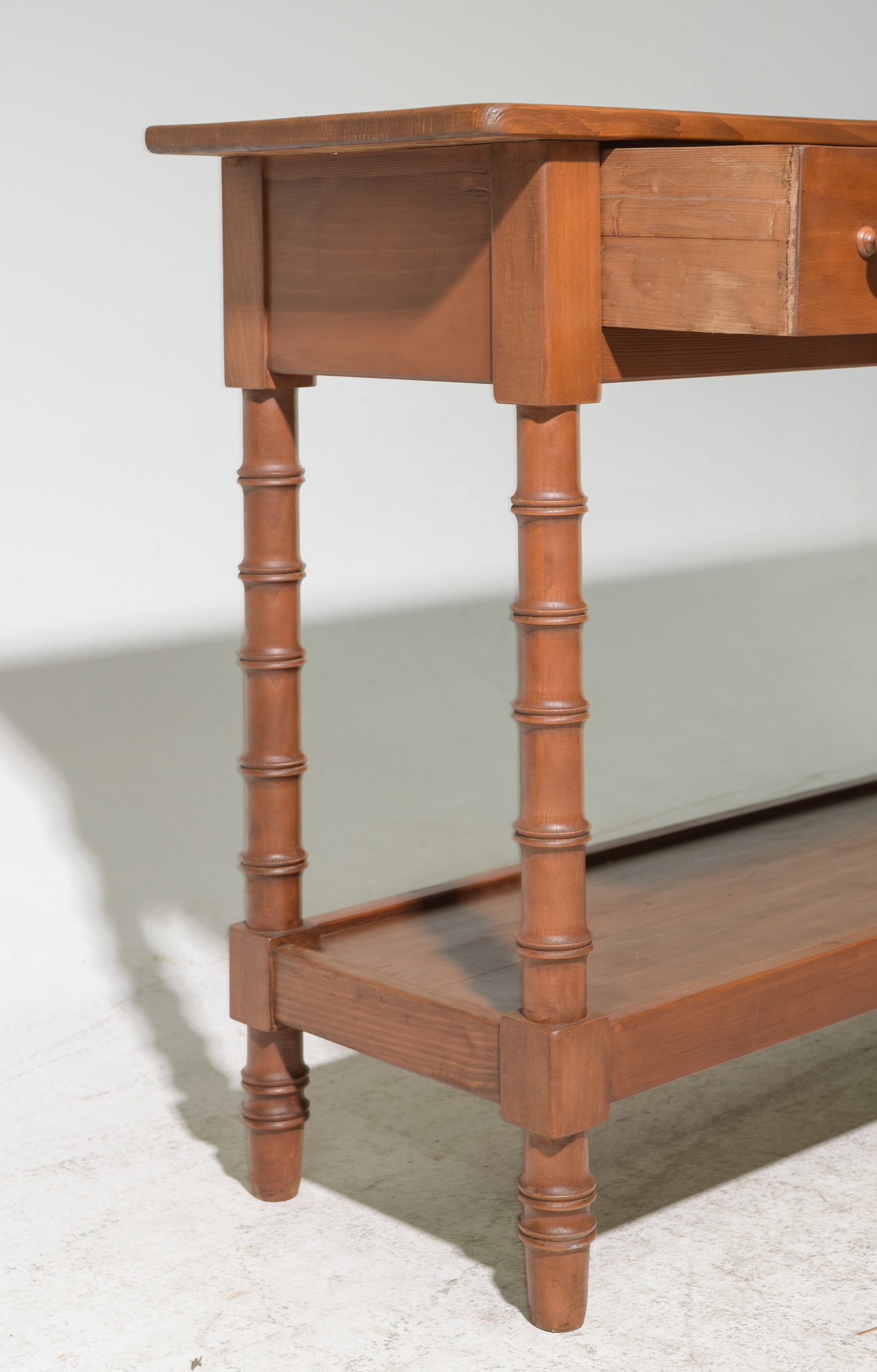 Faux Bamboo Three Drawer Hall Table / Console - 2