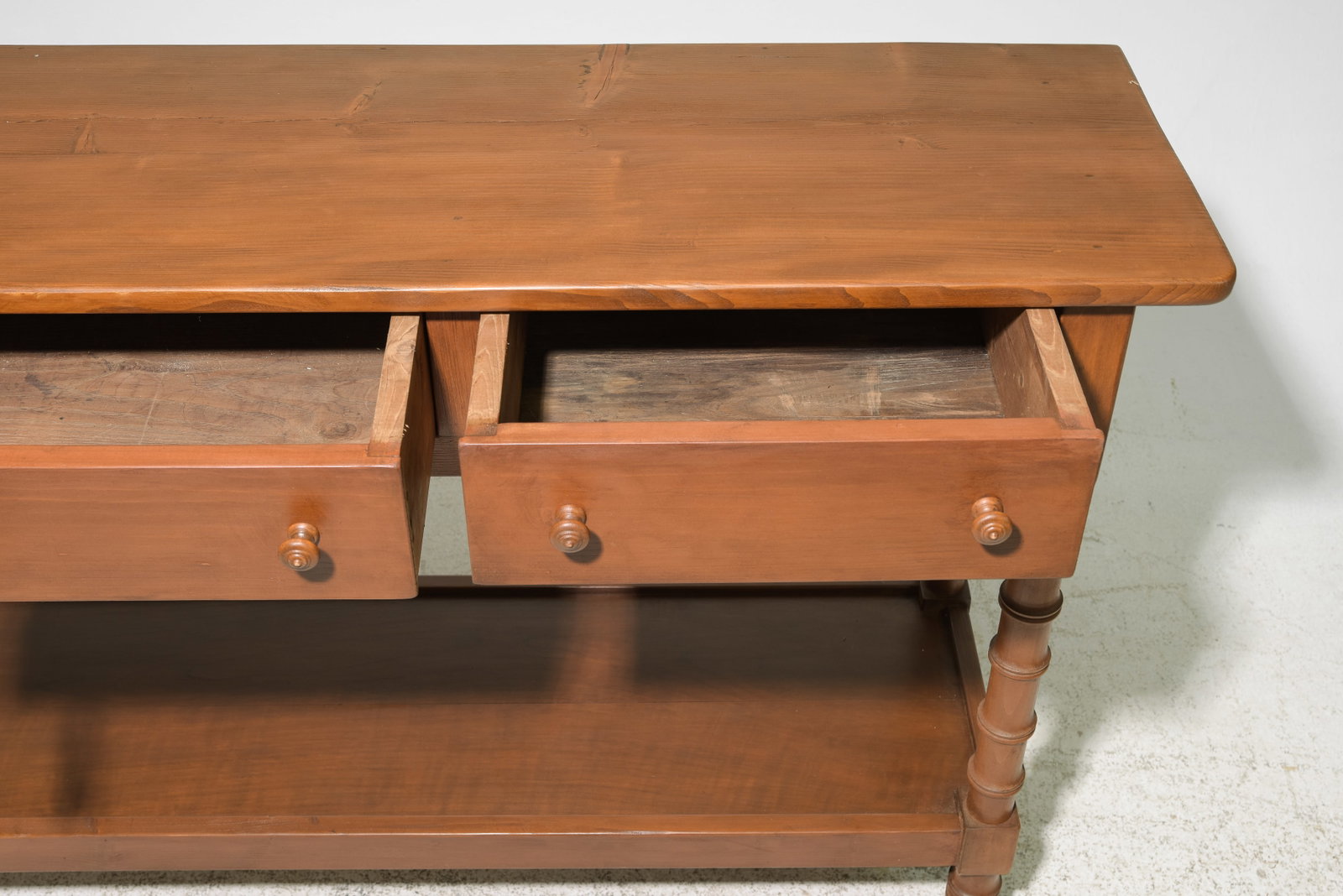 Faux Bamboo Three Drawer Hall Table / Console - 5