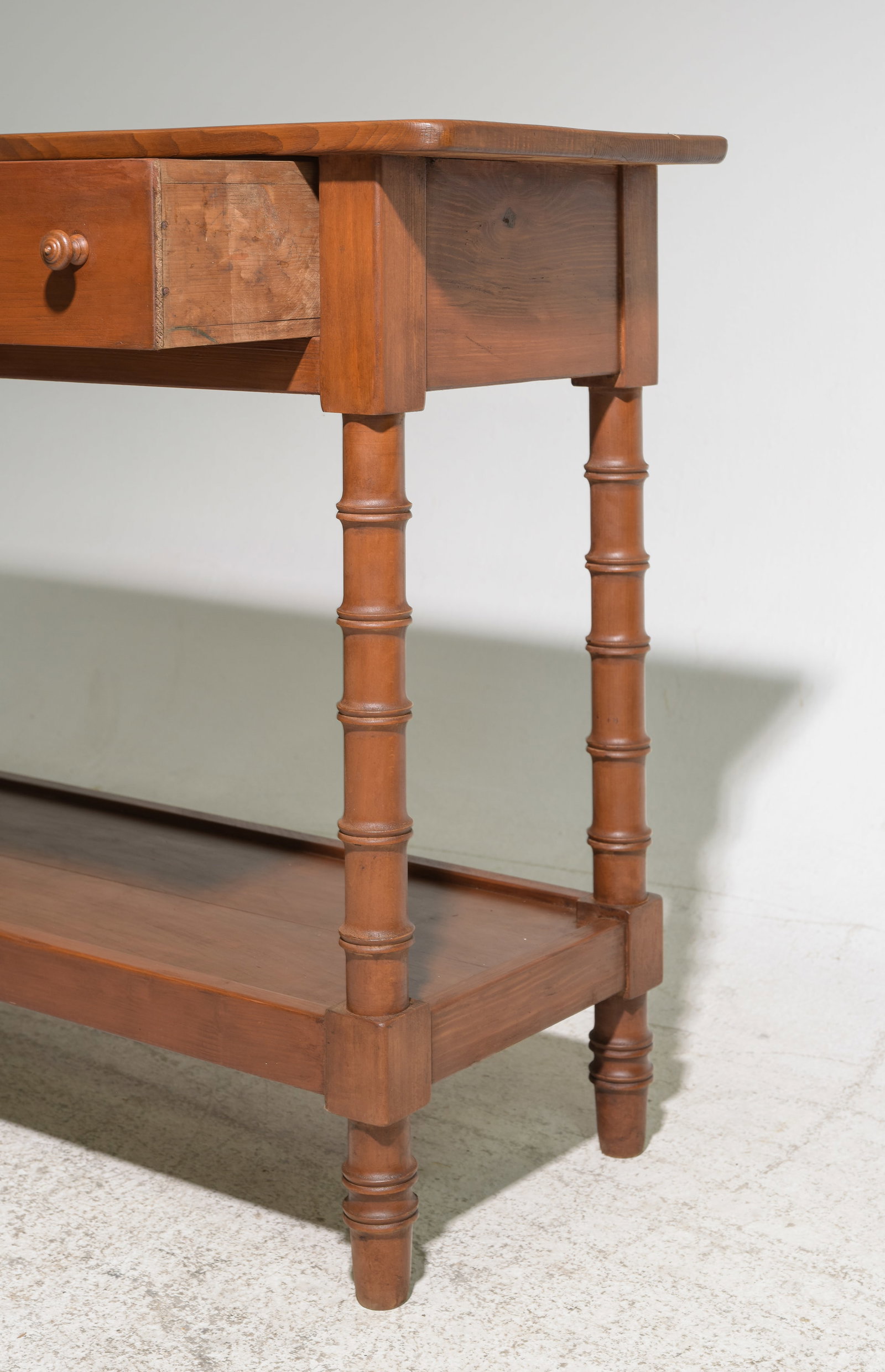 Faux Bamboo Three Drawer Hall Table / Console - 6