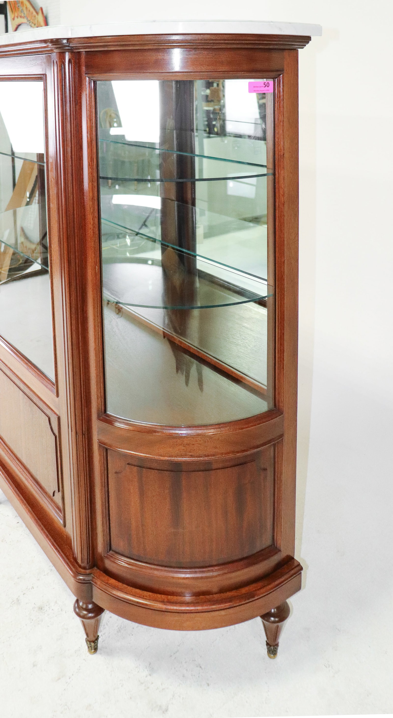 Louis XVI Style Mirror back Showcase - 3