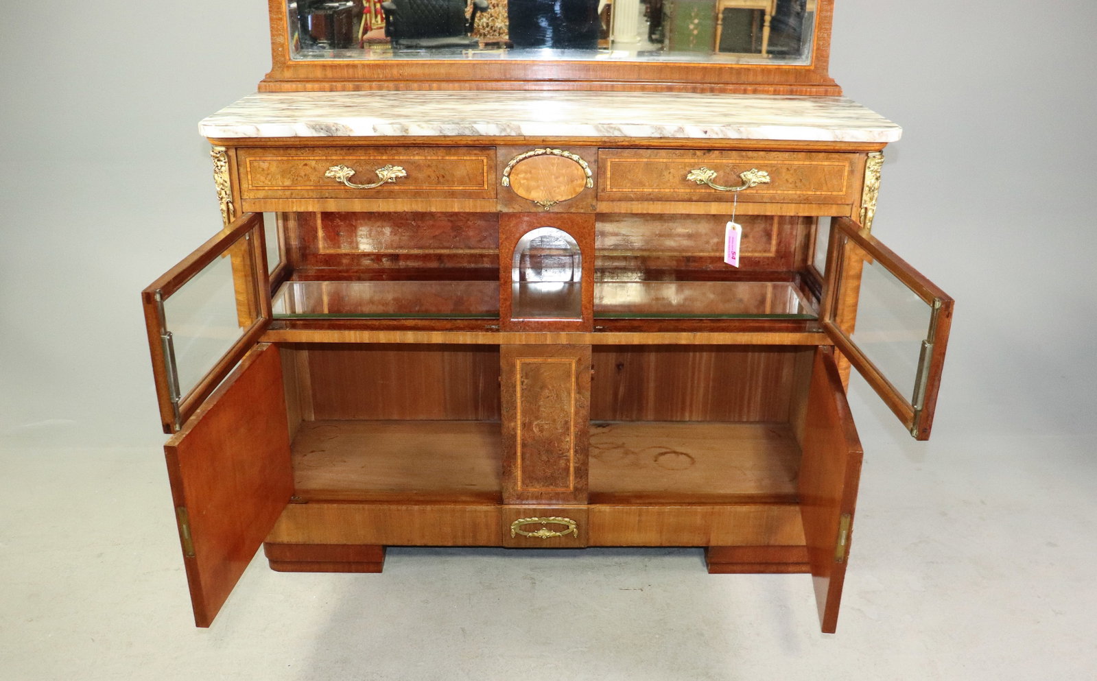 Louis XVI Style Marble Top Server - 2