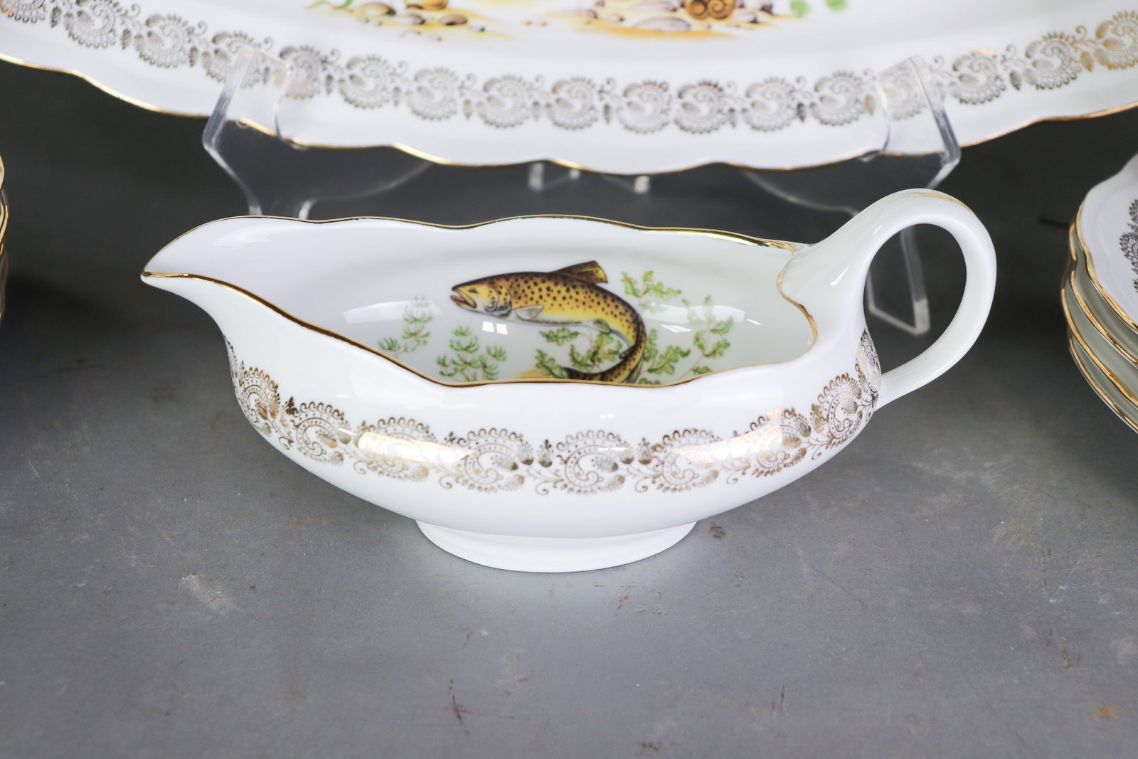 13pc French Fish Plate Set - 2