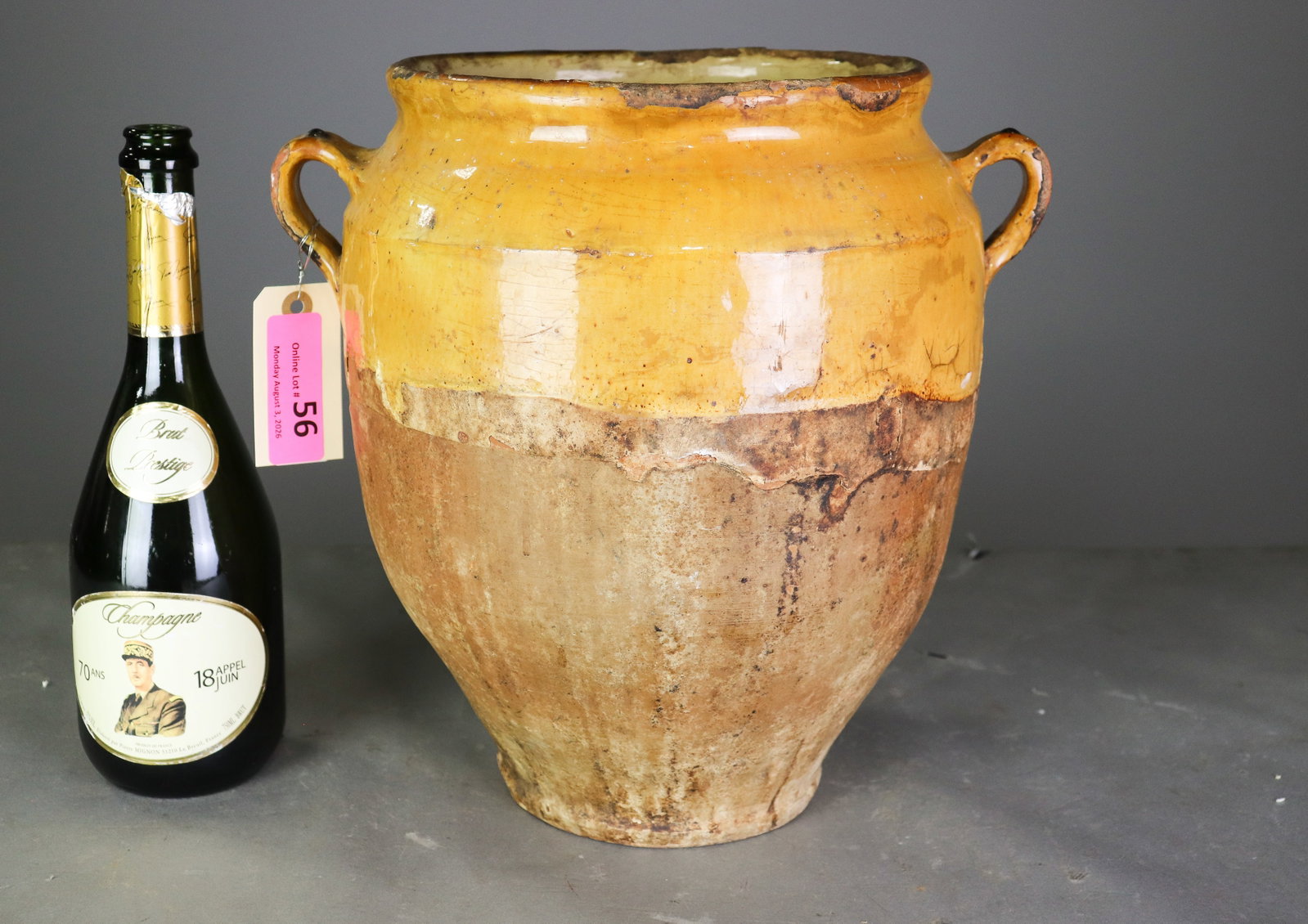 French Large Yellow Glazed Confit Pot (1 of 5)