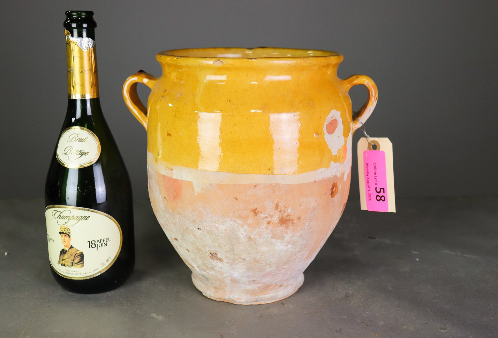 French Small Yellow Glazed Confit Pot (1 of 4)