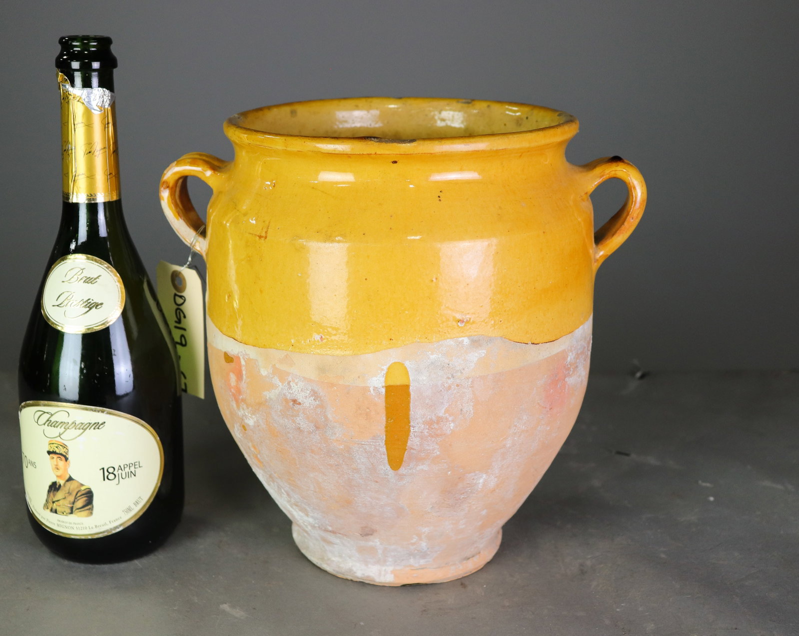 French Small Yellow Glazed Confit Pot - 2