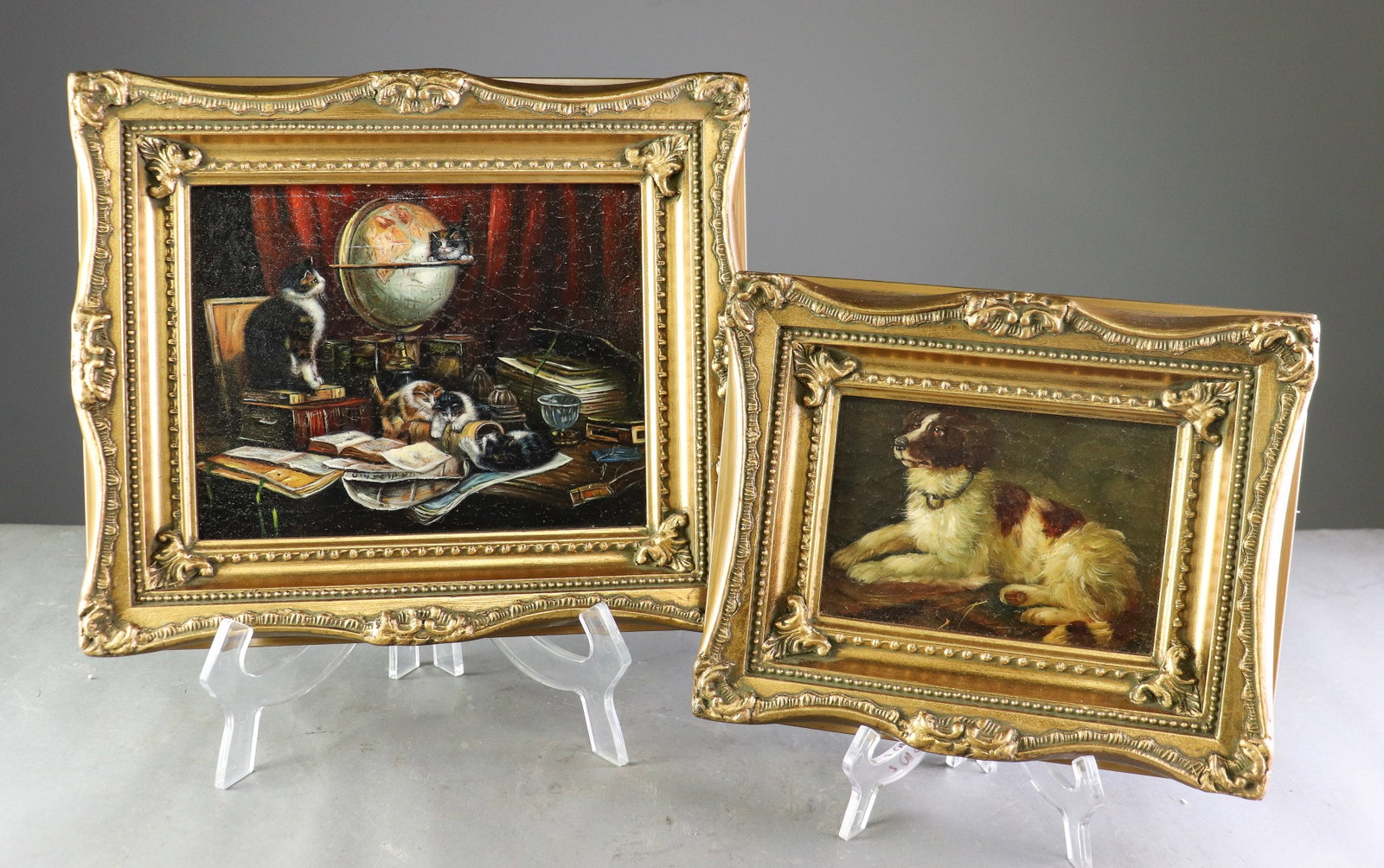 2 Small Gold Framed Oil on Boards #1 (1 of 4)