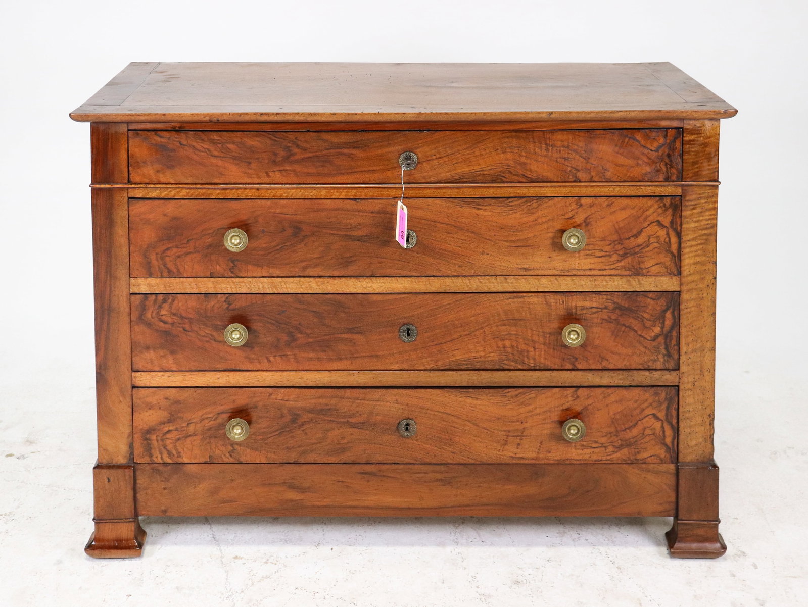Louis Phillippe Style 4 Drawer Walnut Chest (1 of 11)