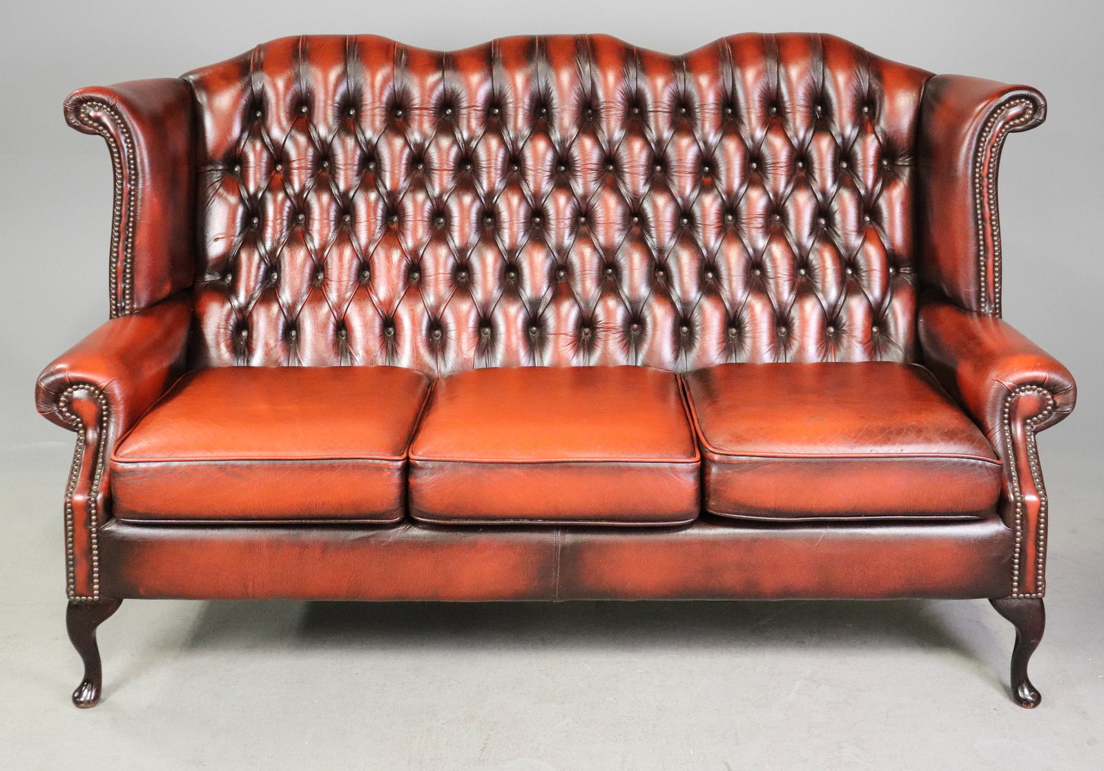British Chesterfield Leather 3 Seater Sofa (1 of 8)