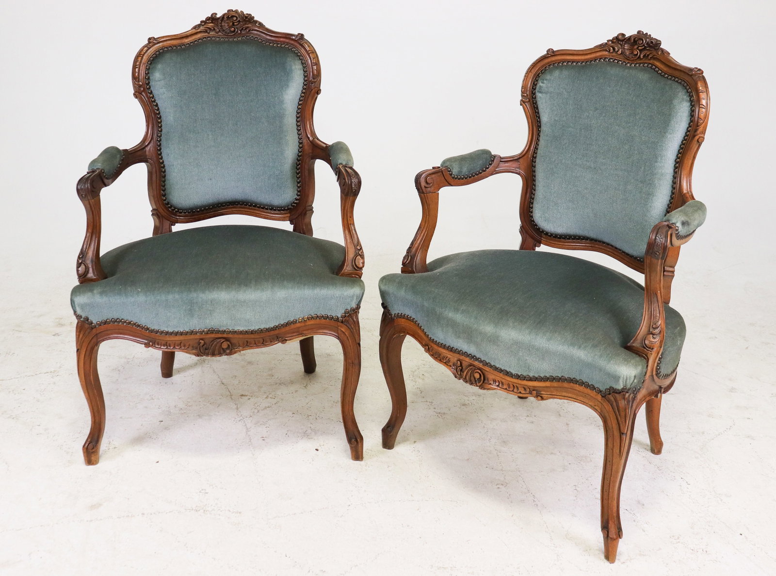 Pair Louis XV Style Armchairs (1 of 7)