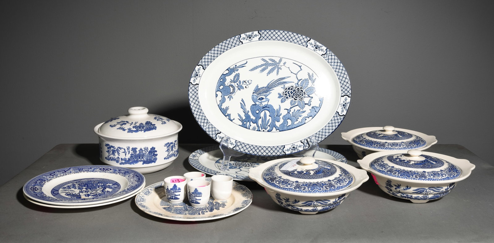 13pcs Assorted Blue & White Tureens, Platters, Etc. (1 of 10)