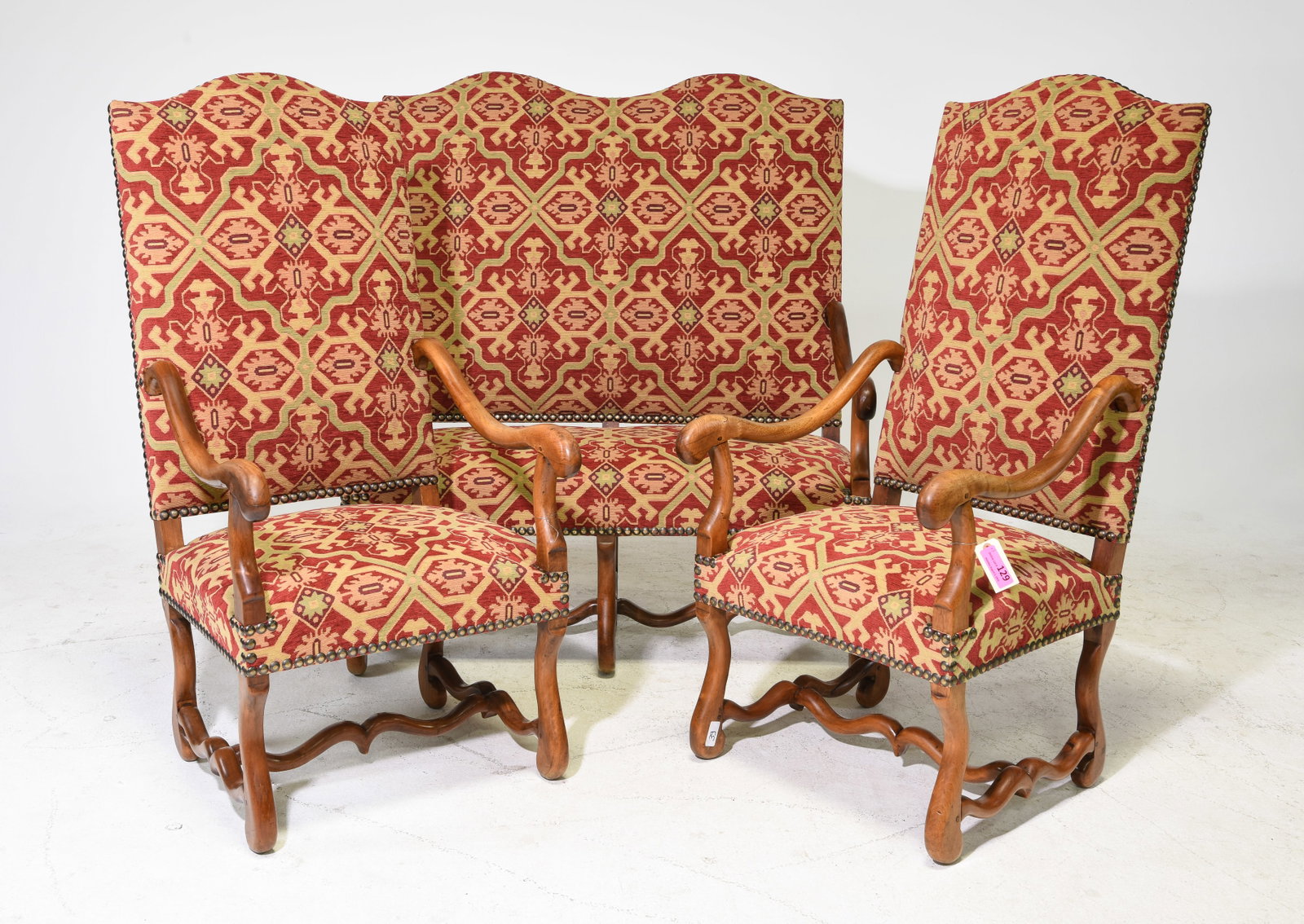 French Mouton Style Two Seater Settee & Two Chairs (1 of 8)