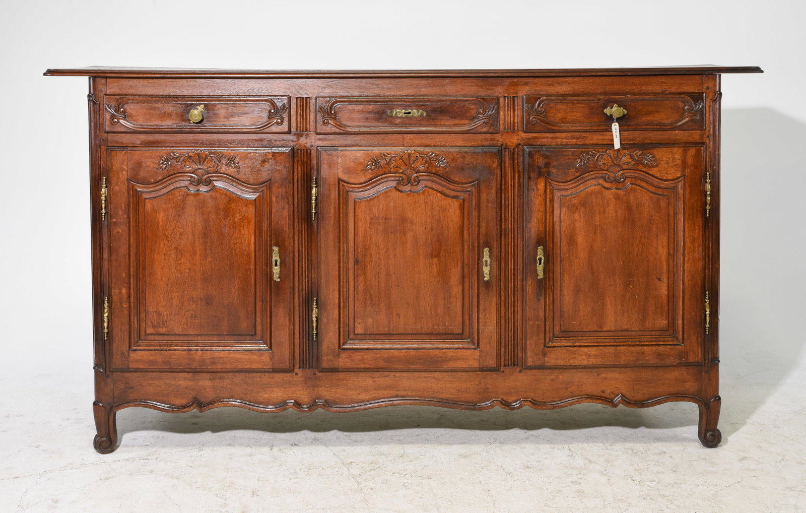 Louis XV Style Tall Oak Three Door Sideboard (1 of 7)