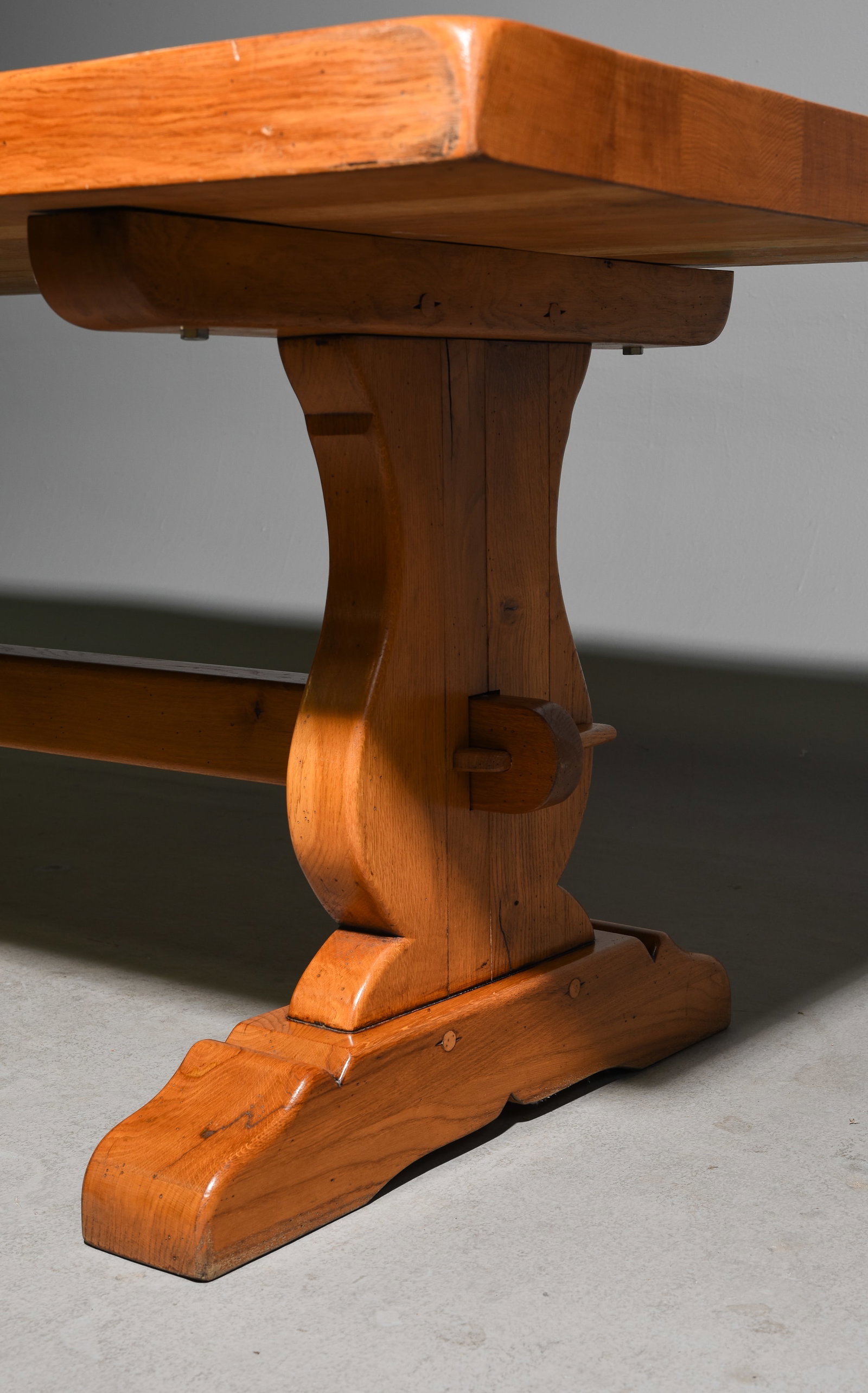 French Oak Trestle Base Monastery Table - 4