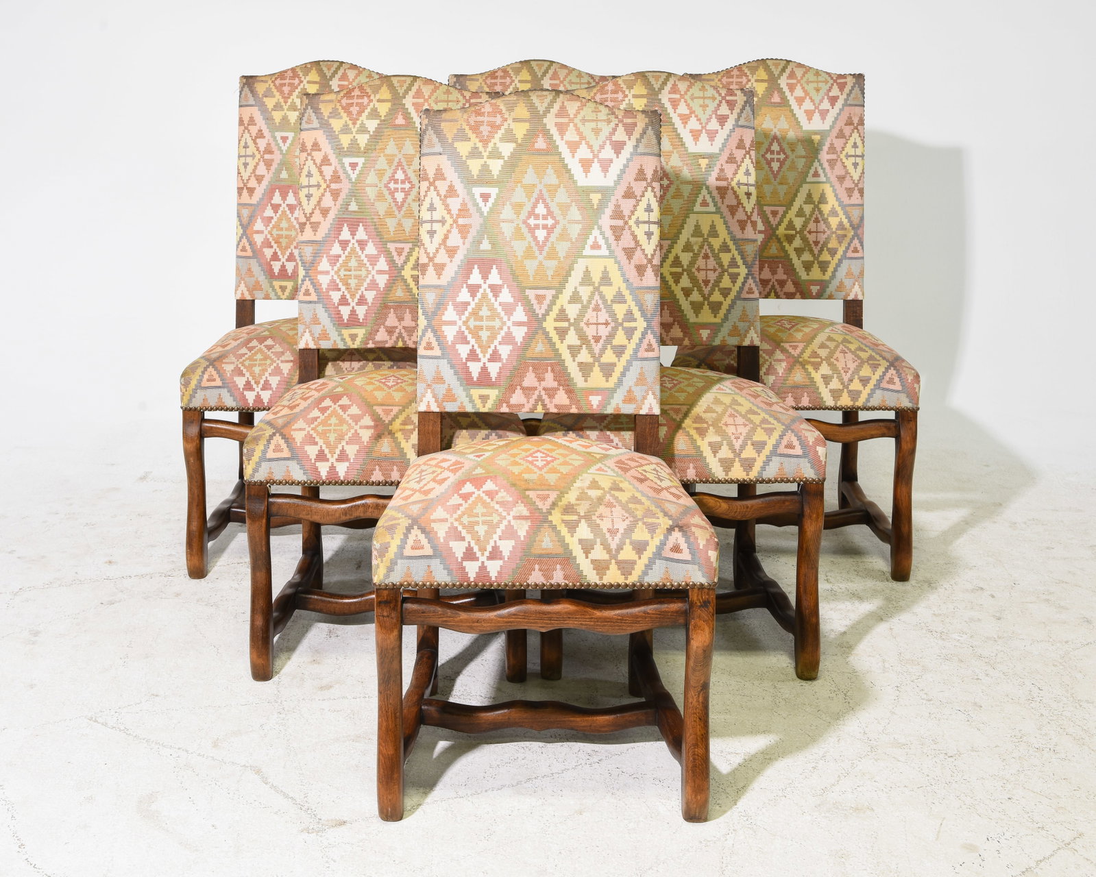 French Mouton Style Set of 6 High Back Chairs: French Mouton Style Set of 6 High Back Chairs - 42 in tall x 19 x 18 each with a seat height of 18 inches