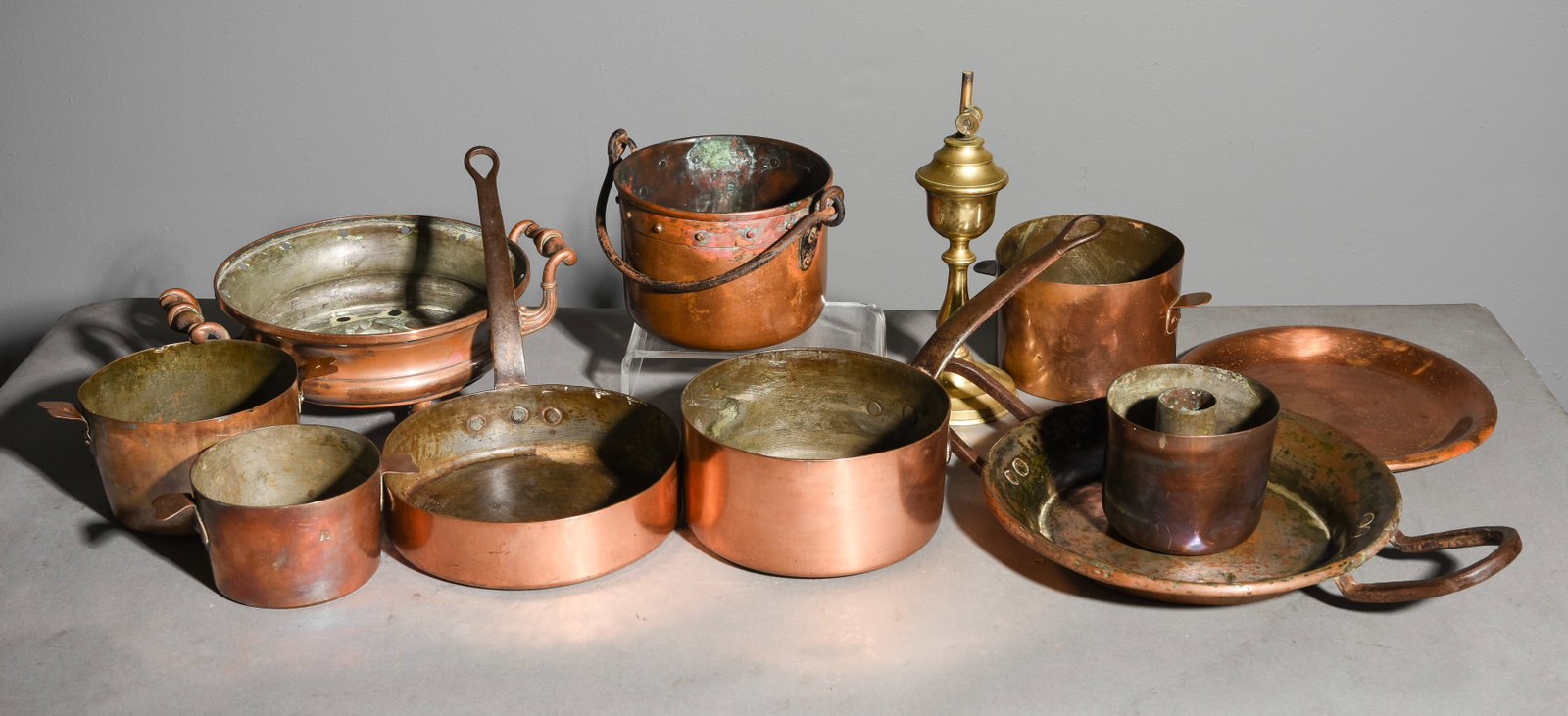 11pcs Assorted French Copper & Brass Pans, Etc. (1 of 6)