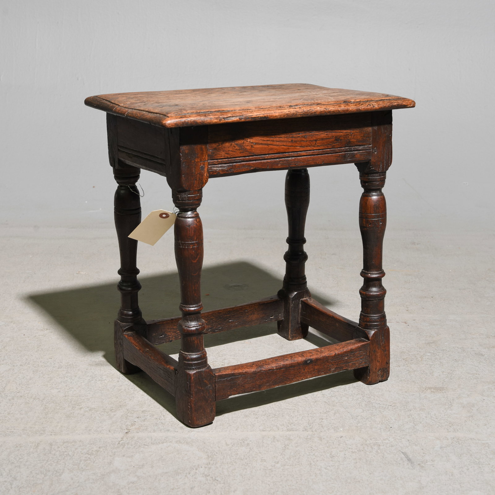 British Oak Joint Stool c.1920's-30's: British Oak Joint Stool c.1920's-30's - 18.25 in tall x 16.5 x 11.5