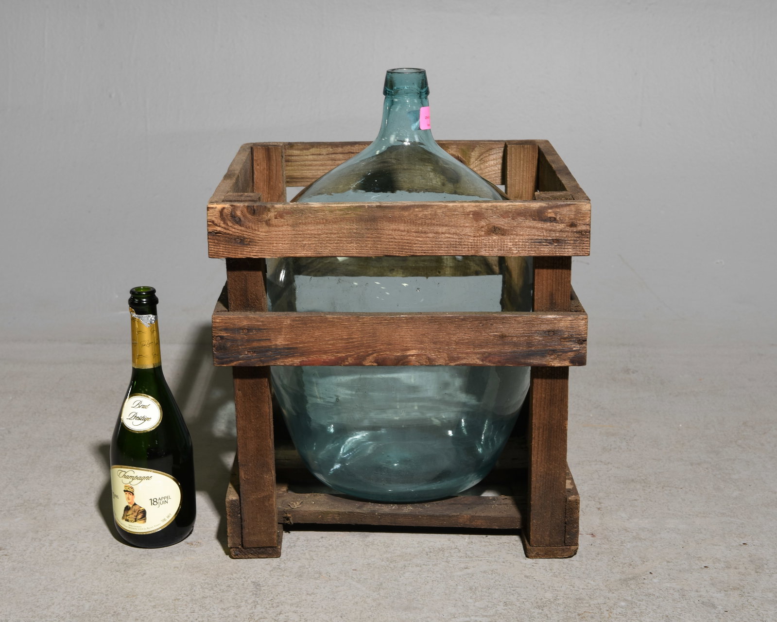 Glass Demijohn / Bottle in Wood Crate #1 (1 of 3)