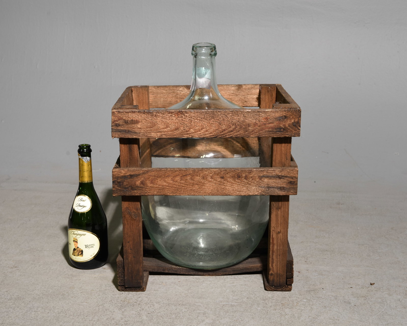 Glass Demijohn / Bottle in Wood Crate #2 (1 of 3)