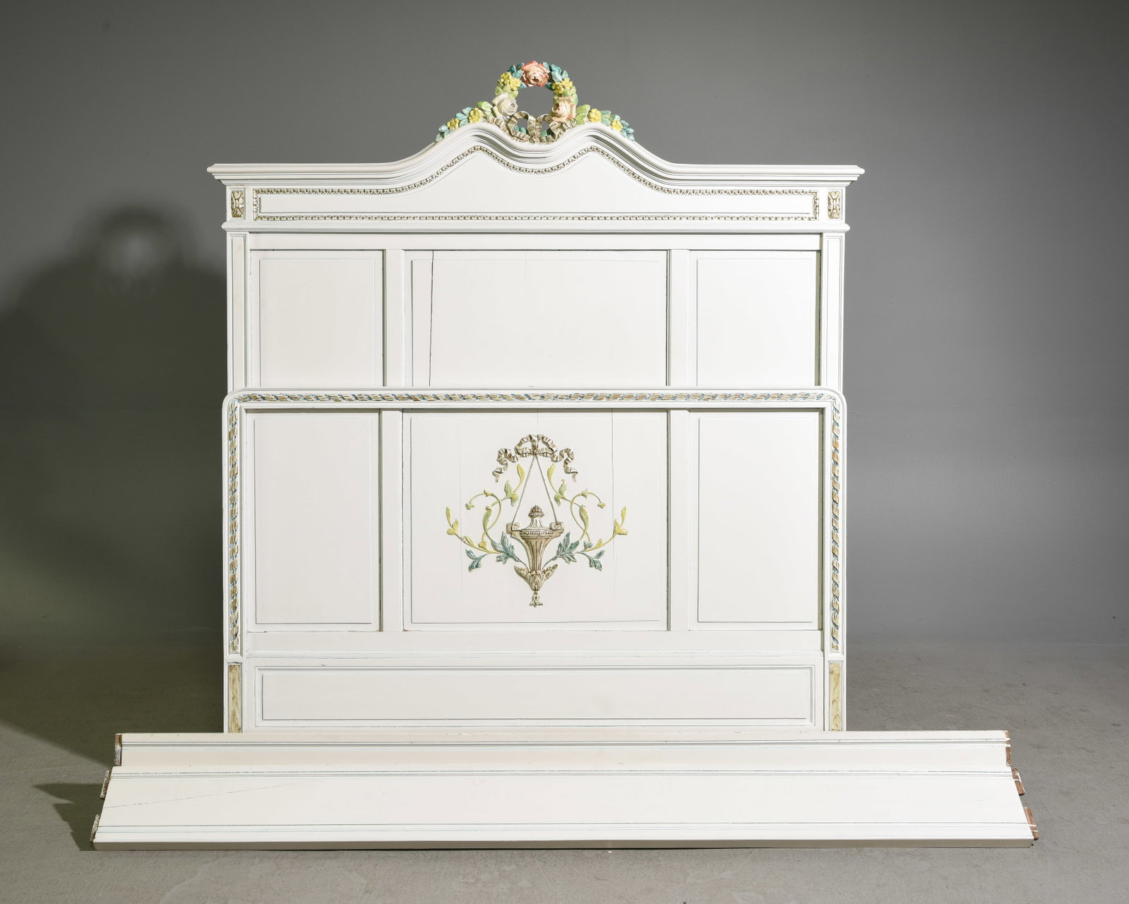 Louis XVI Style Painted Bed with Rails (1 of 4)