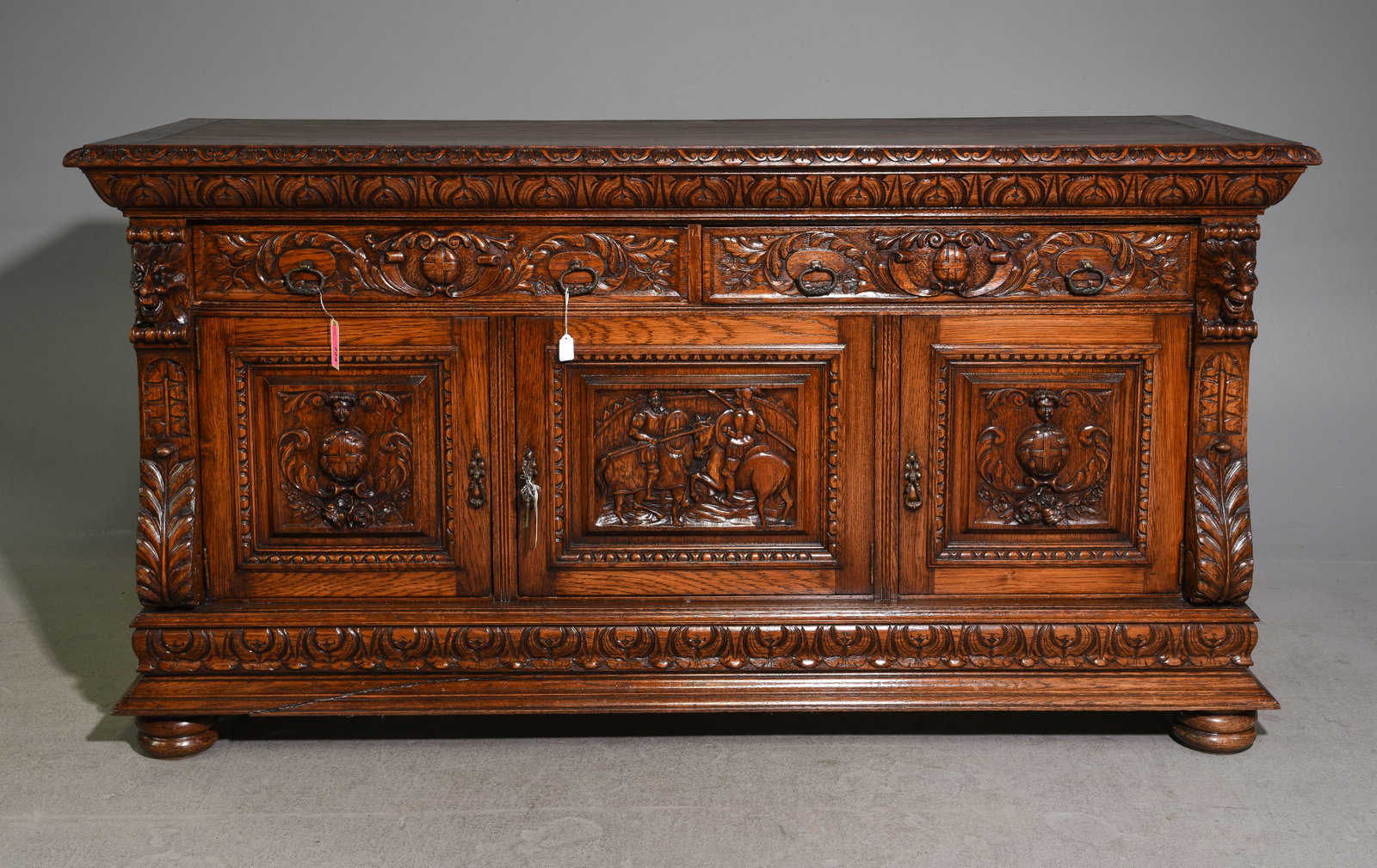 Renaissance Style Carved Oak Sideboard (1 of 7)