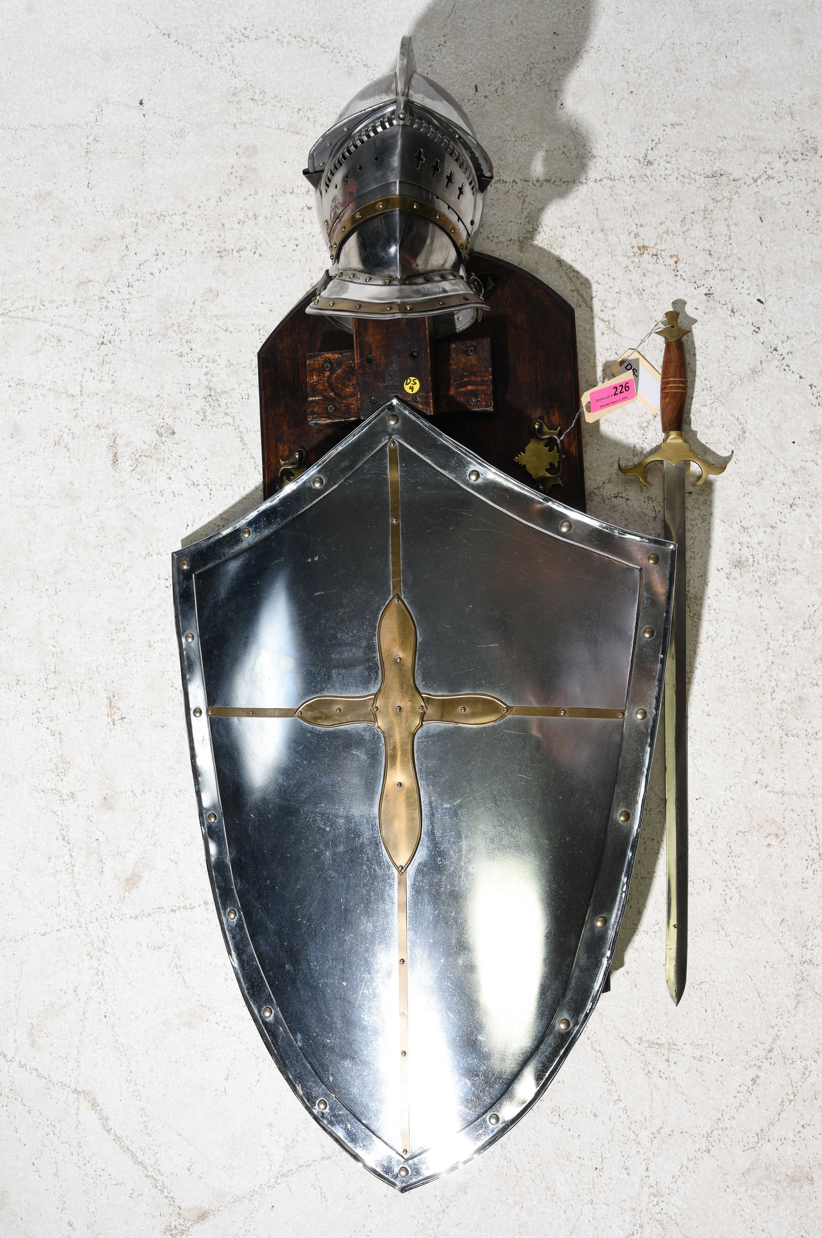 Medieval Sheild & Helm Wall Mount with Sword (1 of 4)