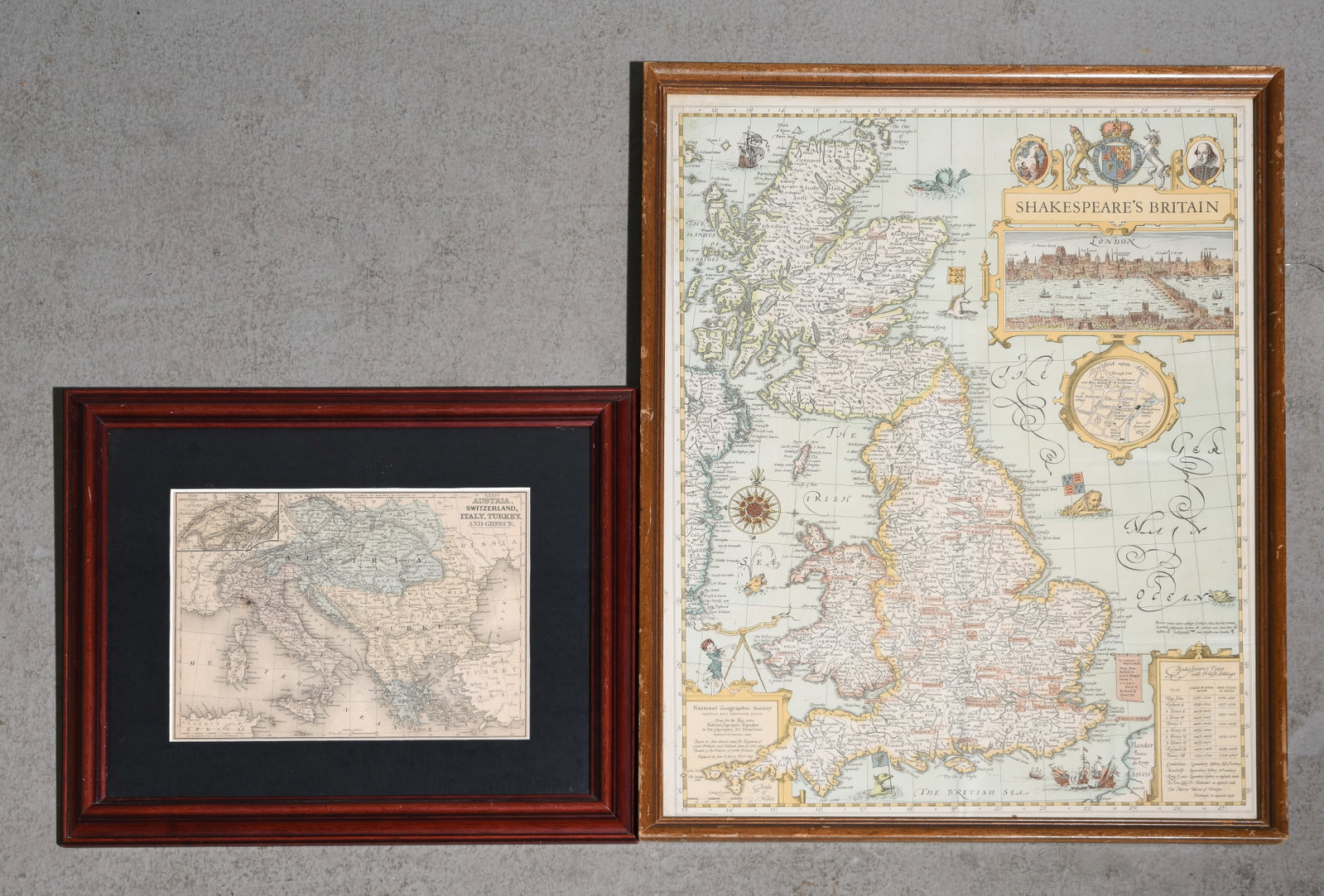 2 Framed Map Prints (1 of 5)