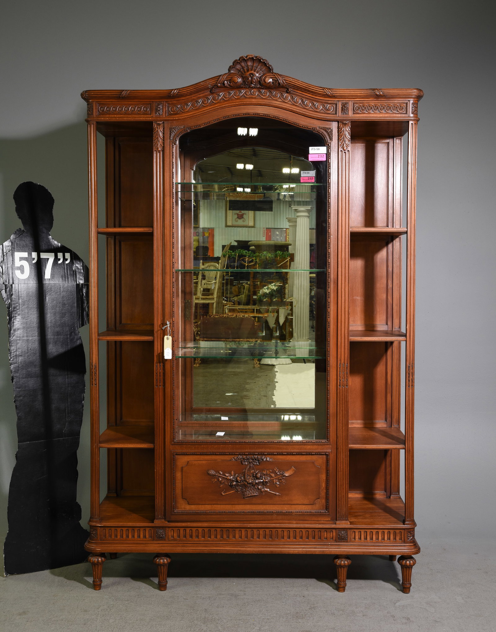 Louis XVI Style Walnut Bookcase / Cabinet (1 of 5)