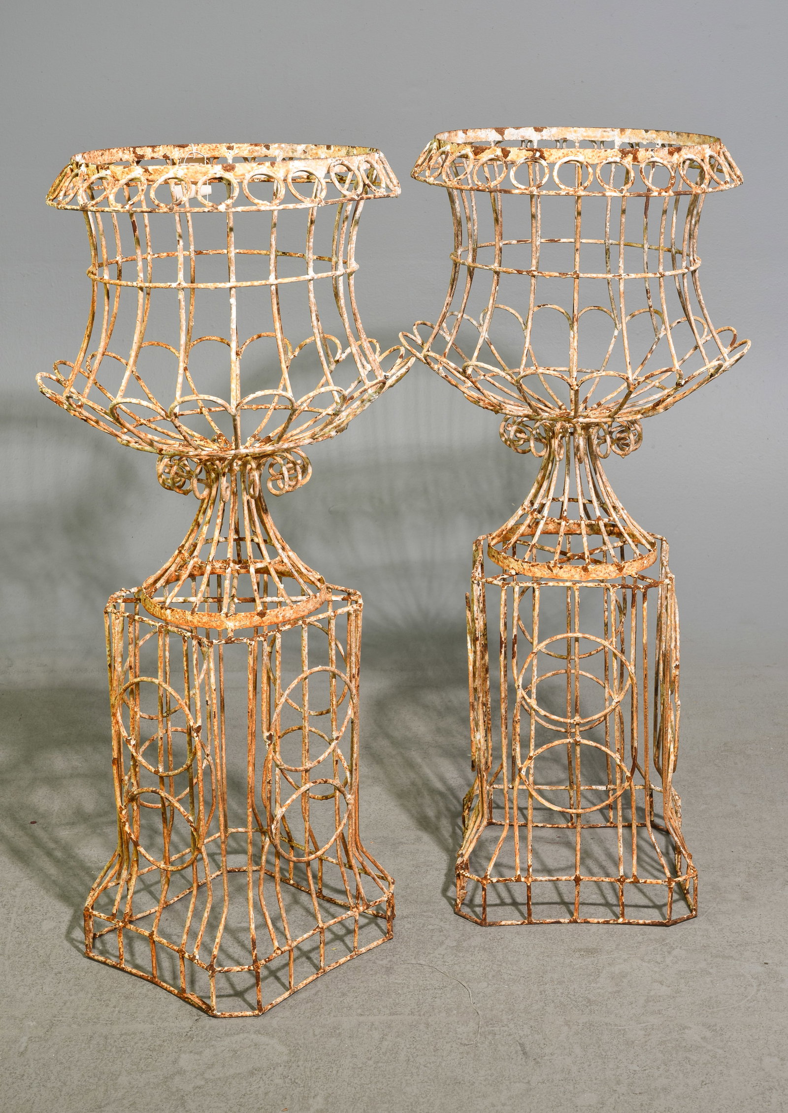 2 Painted Metal Tall Planters (1 of 3)