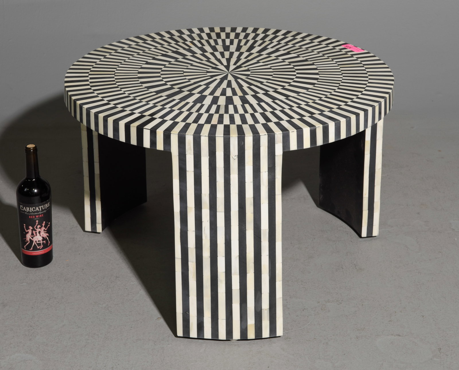 Modernist Bone Inlaid Round Coffee Table (1 of 3)