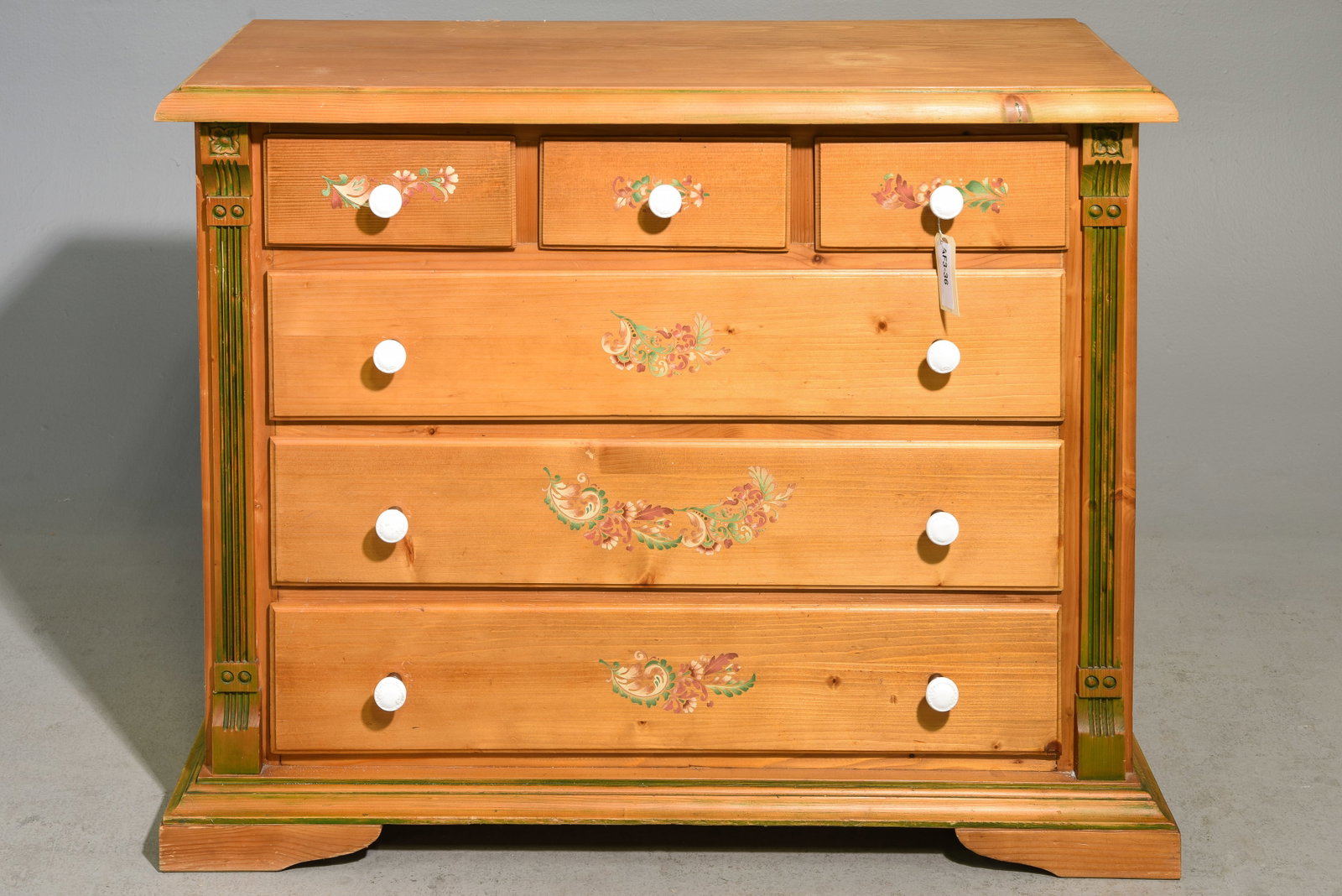 French Hand Painted 6 Drawer Chest / Bedside (1 of 3)