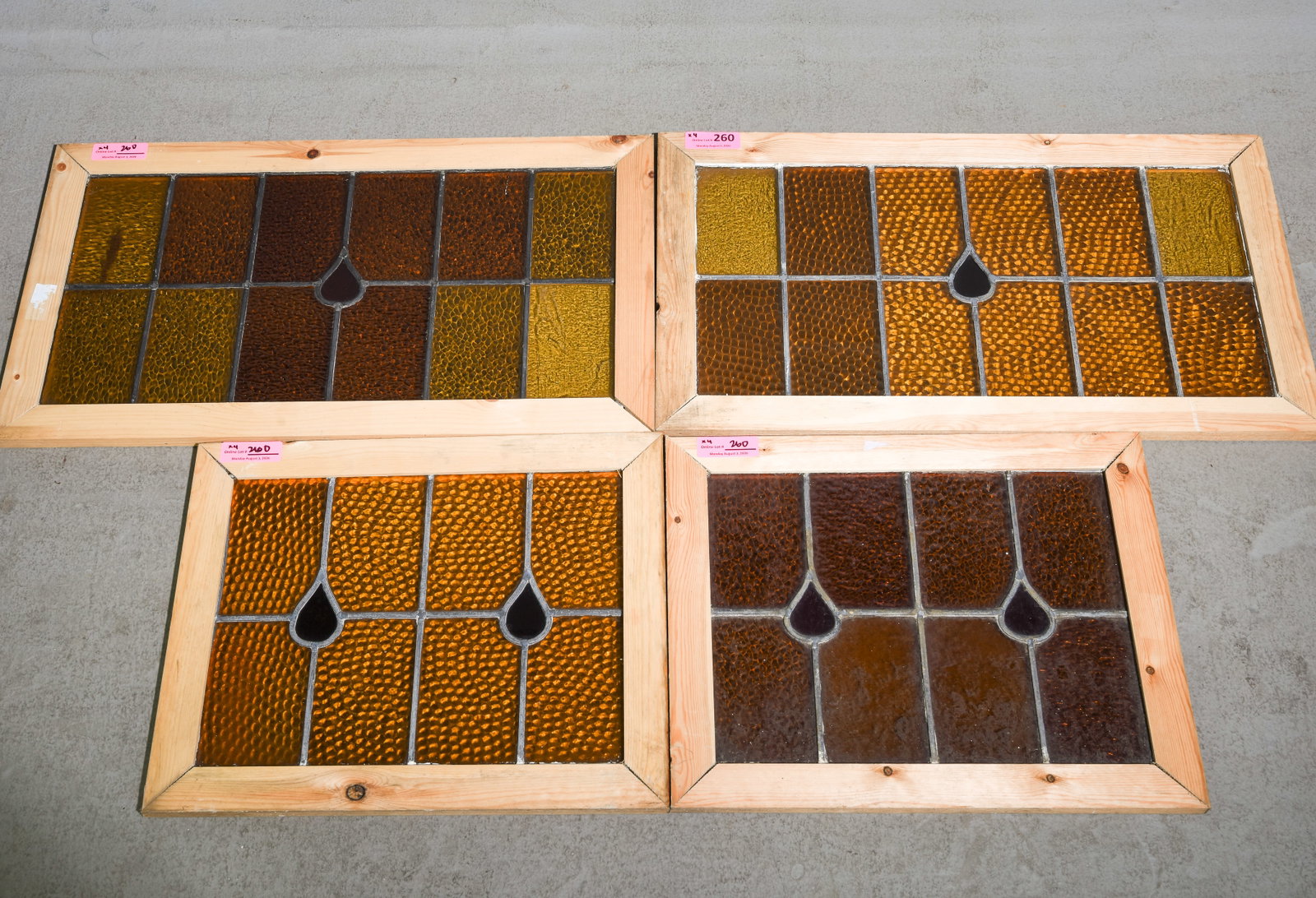 4 English Newly Framed Stained Glass Windows (1 of 4)