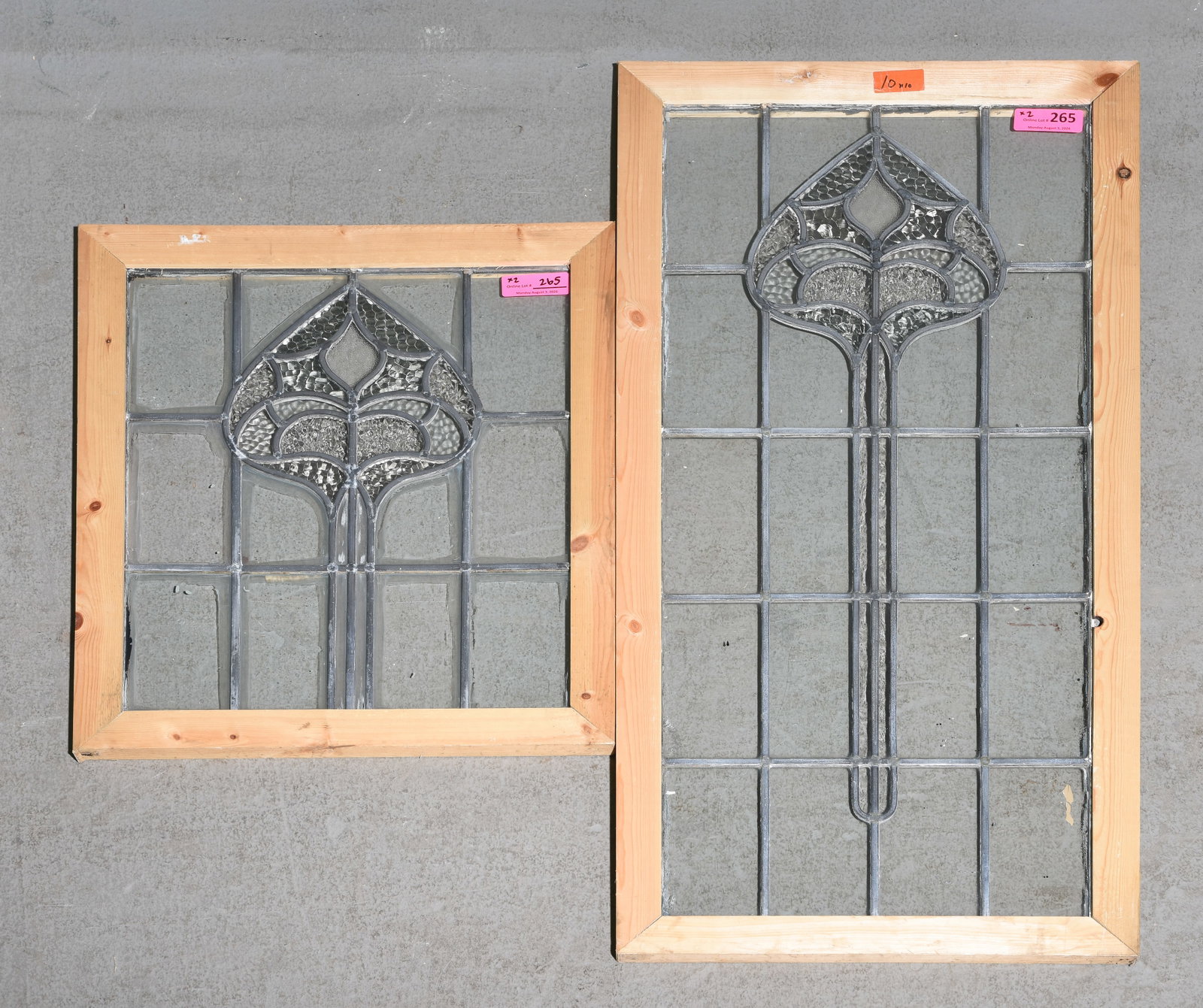 2 English Newly Framed Clear Leaded Glass Windows (1 of 3)
