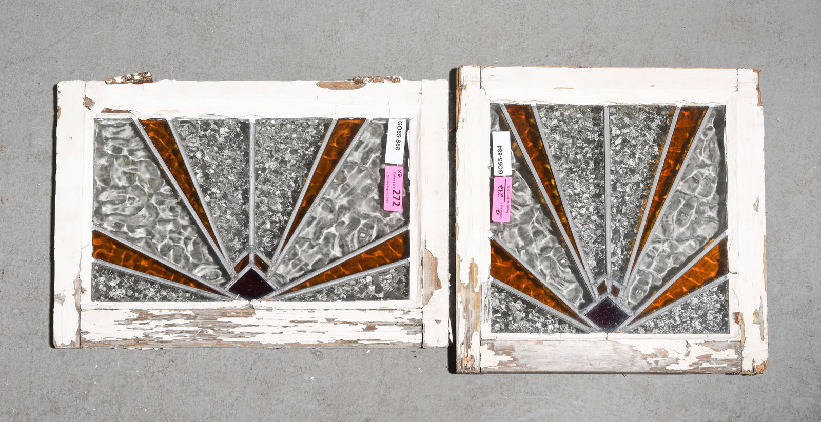 2 English Framed Stained Leaded Glass Windows #5 (1 of 3)