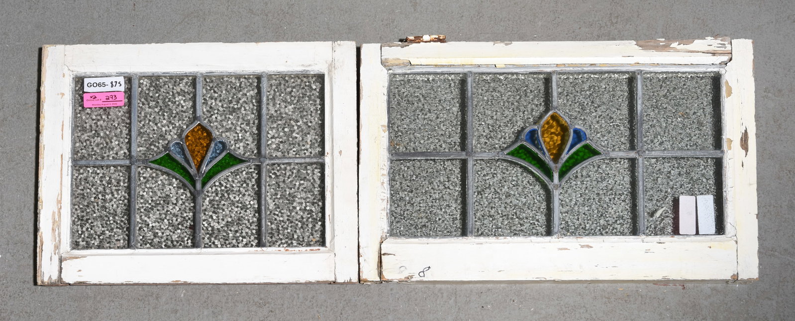 2 English Framed Stained Leaded Glass Windows #6 (1 of 3)