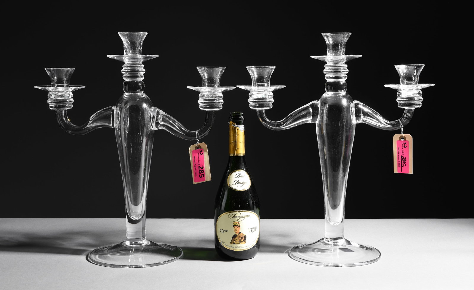 French Pair of Blown Glass Candlesticks (1 of 5)