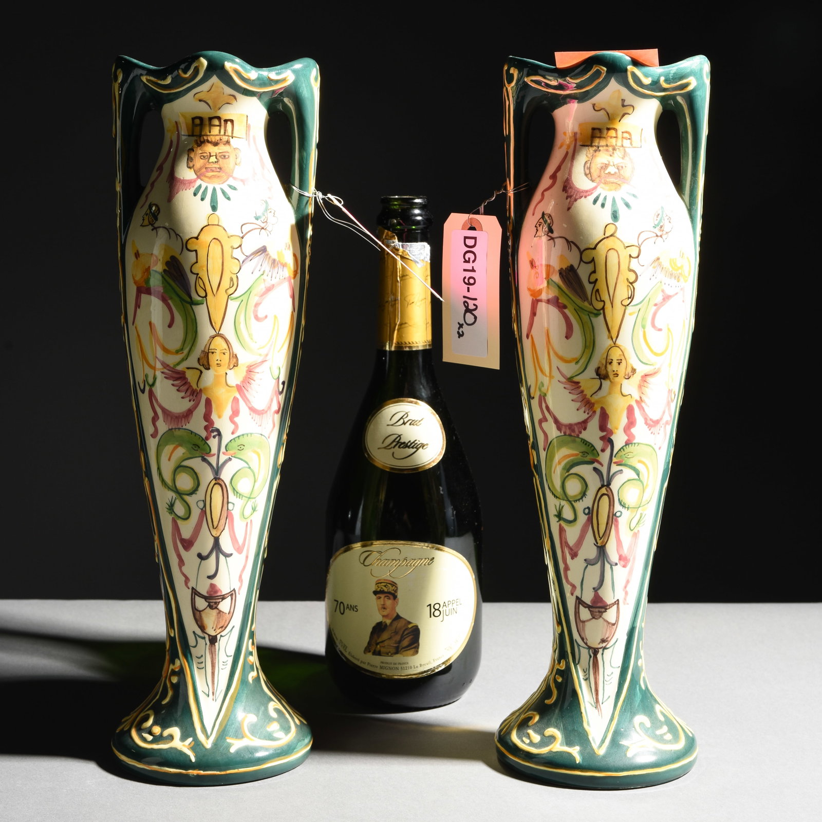 Italian Style Pair of Earthenware Vases (1 of 5)