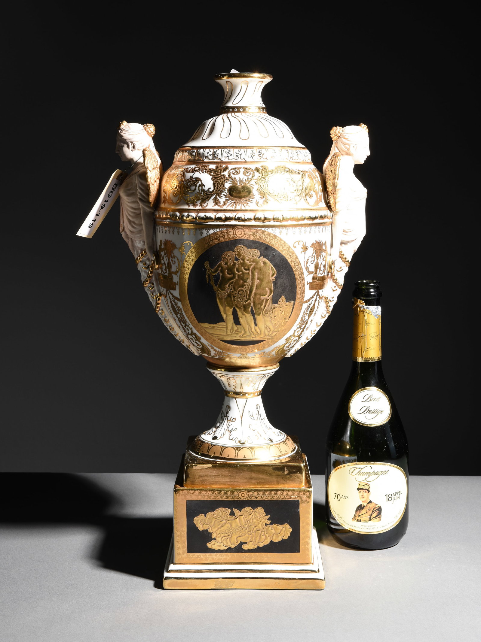 Empire Style Porcelain Vase with Gold Overlay (1 of 5)