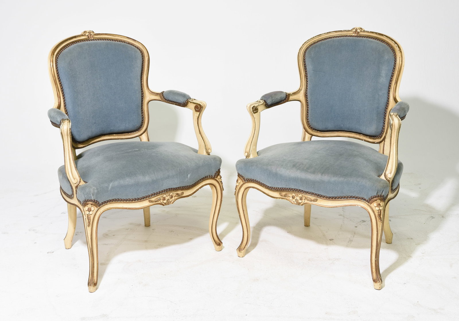 Louis XV Style Pair of Painted Arm Chairs (1 of 5)