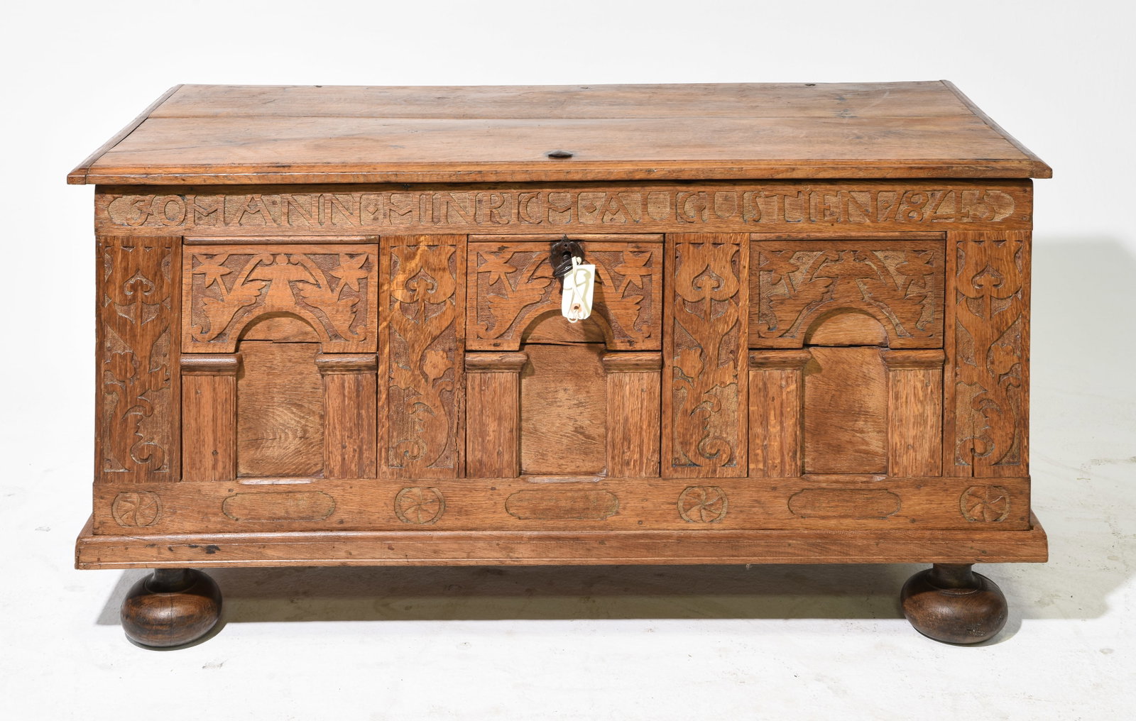 Danish Antique Carved Oak Coffer / Trunk (1 of 4)