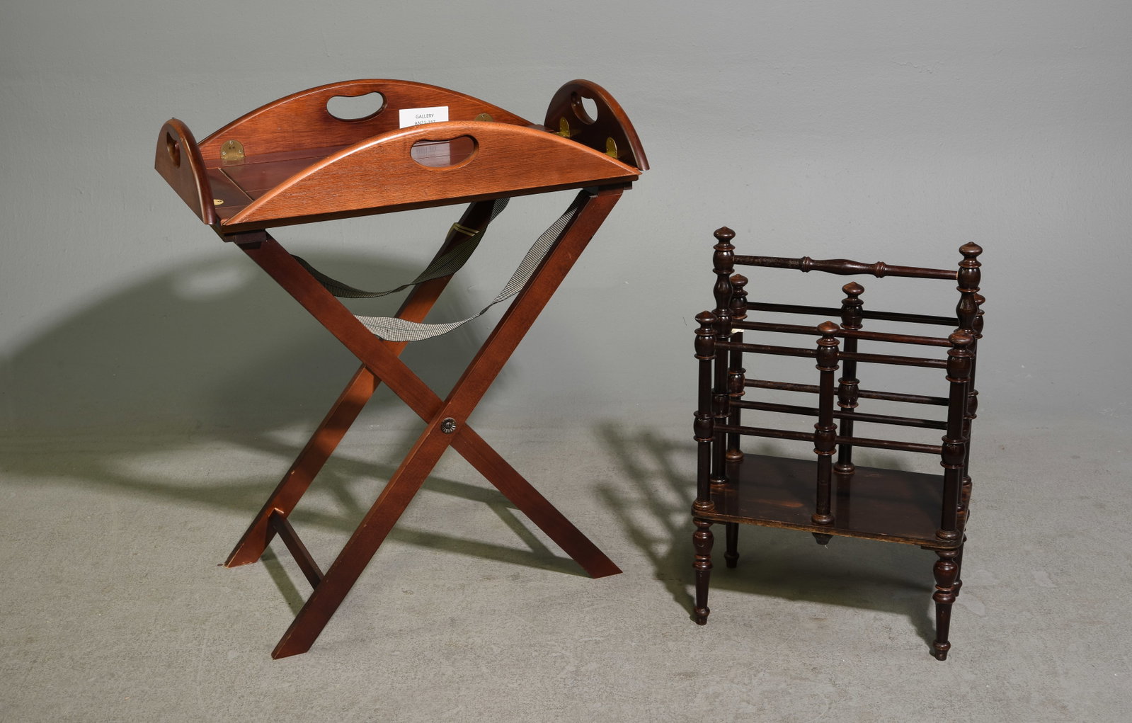 Danish Mahogany Butler Tray Table & Magazine Rack (1 of 4)