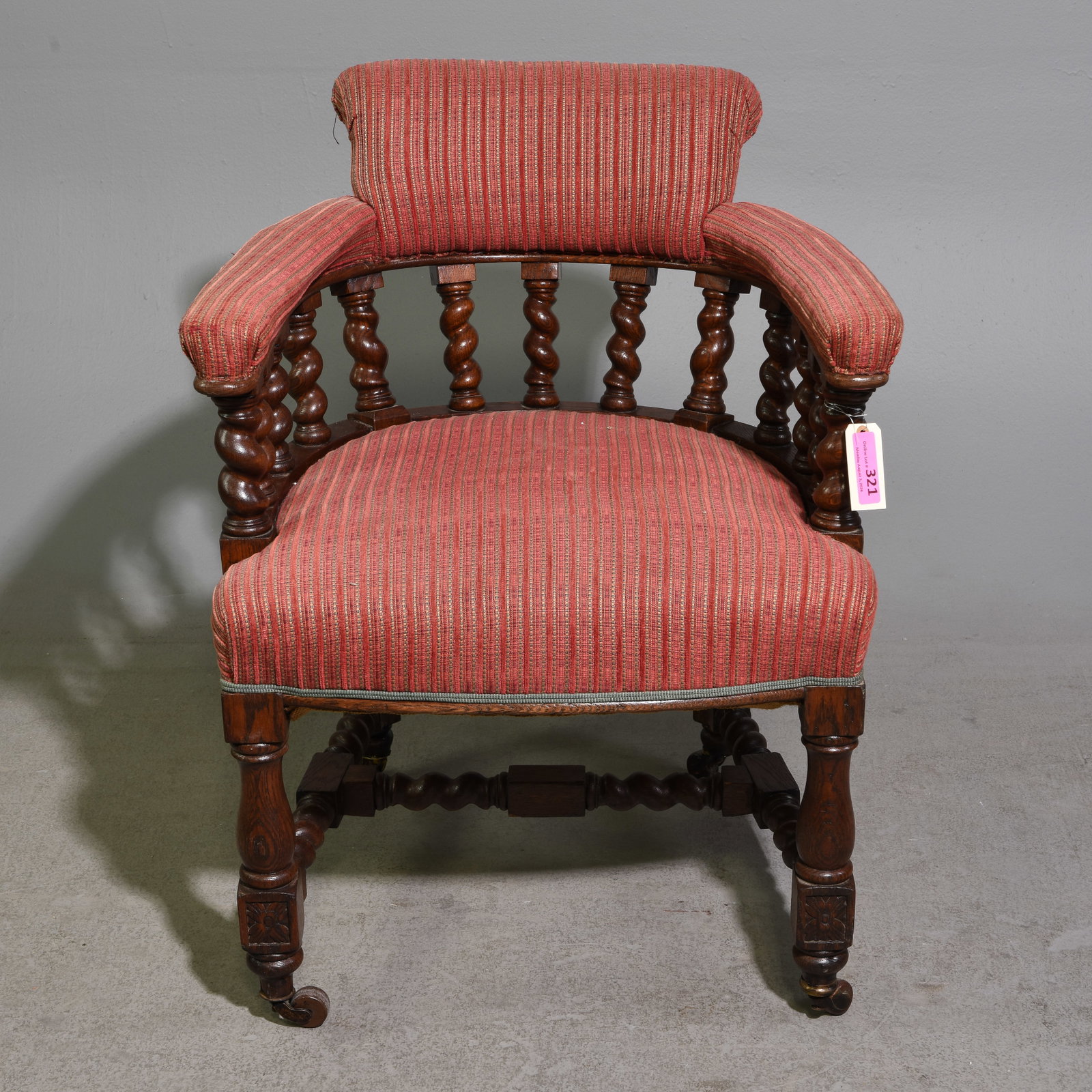 British Oak Barley Twist Parlor Chair (1 of 5)