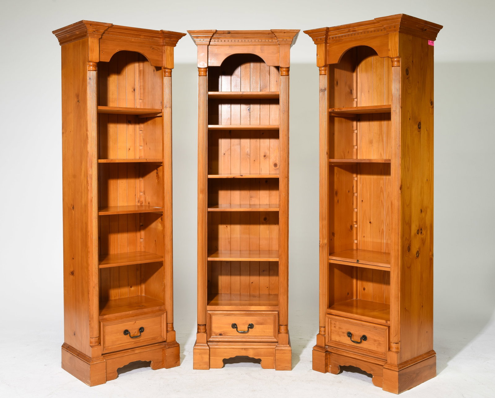 3 British Empire Style Bookshelves: 3 British Empire Style Bookshelves - 79 in tall x 26 x 17.5 each