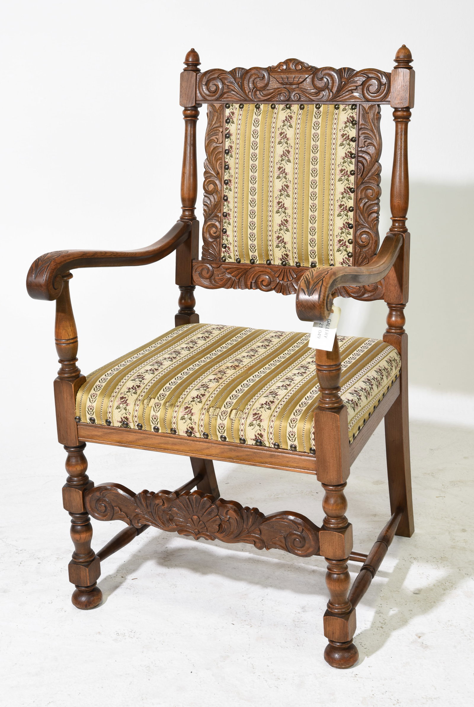 Danish Oak Upholstered Arm Chair (1 of 4)