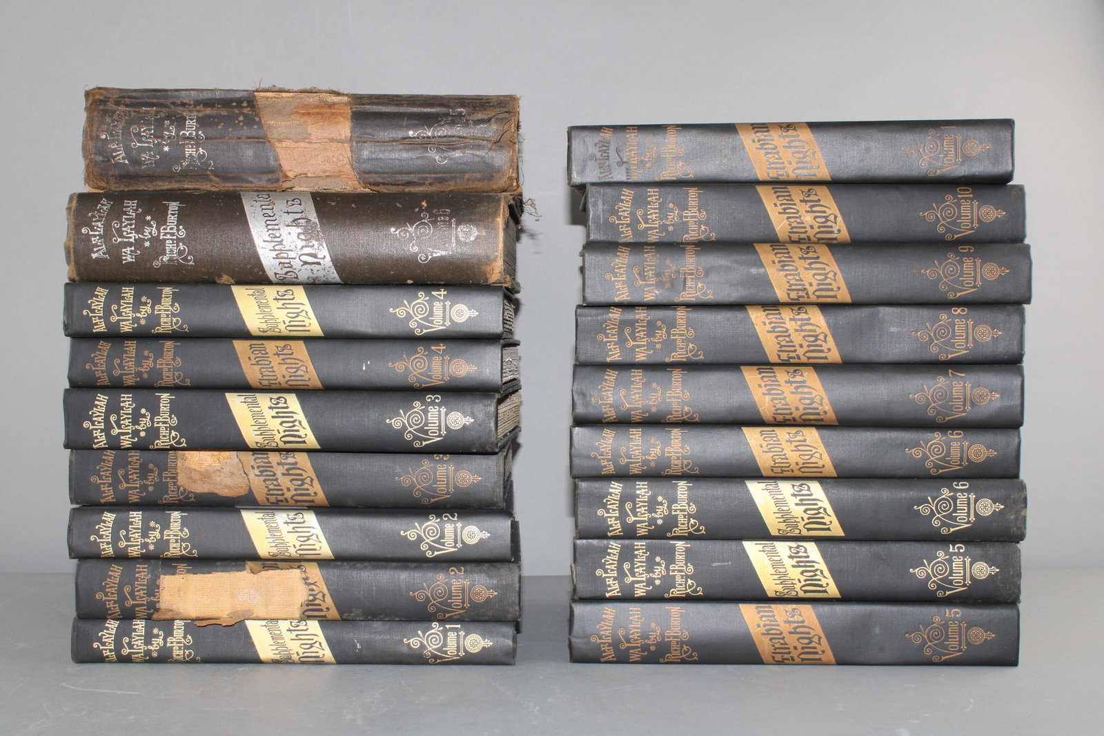 Richard F. Burton : Arabian Nights 18 Vol. Set: This lot includes 18 volumes related to The Book of the Thousand Nights and a Night translated and annotated by Richard F. Burton. Lot consists of : two copies each of Volumes 1 through 6, one copy ea