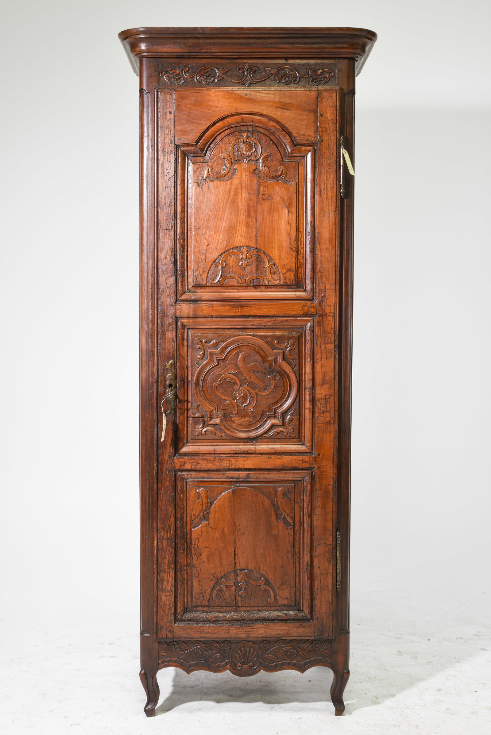 Louis XV Style Carved Bonnetiere / Robe: French Louis XV Style Carved Bonnetiere / Robe - 82 in tall x 30.5 x 21