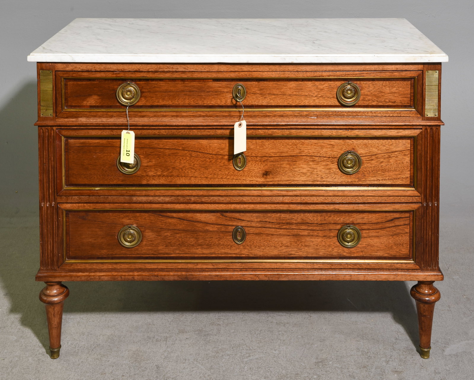 Louis XVI Style White Marble Top Chest #1 (1 of 6)