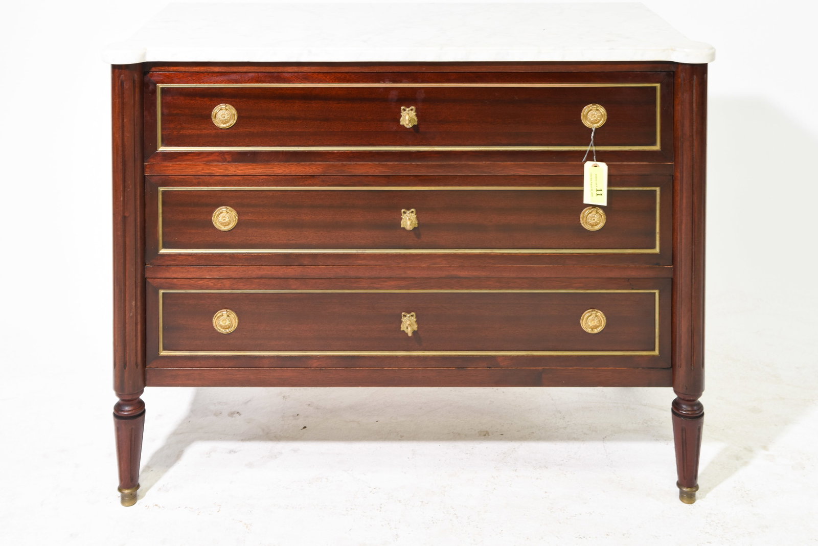 Louis XVI Style White Marble Top Chest #2 (1 of 7)