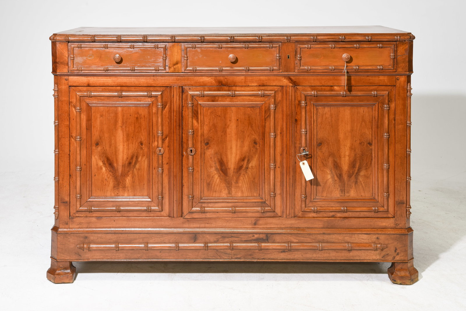 Faux Bamboo Three Door Sideboard / Enfilade (1 of 8)