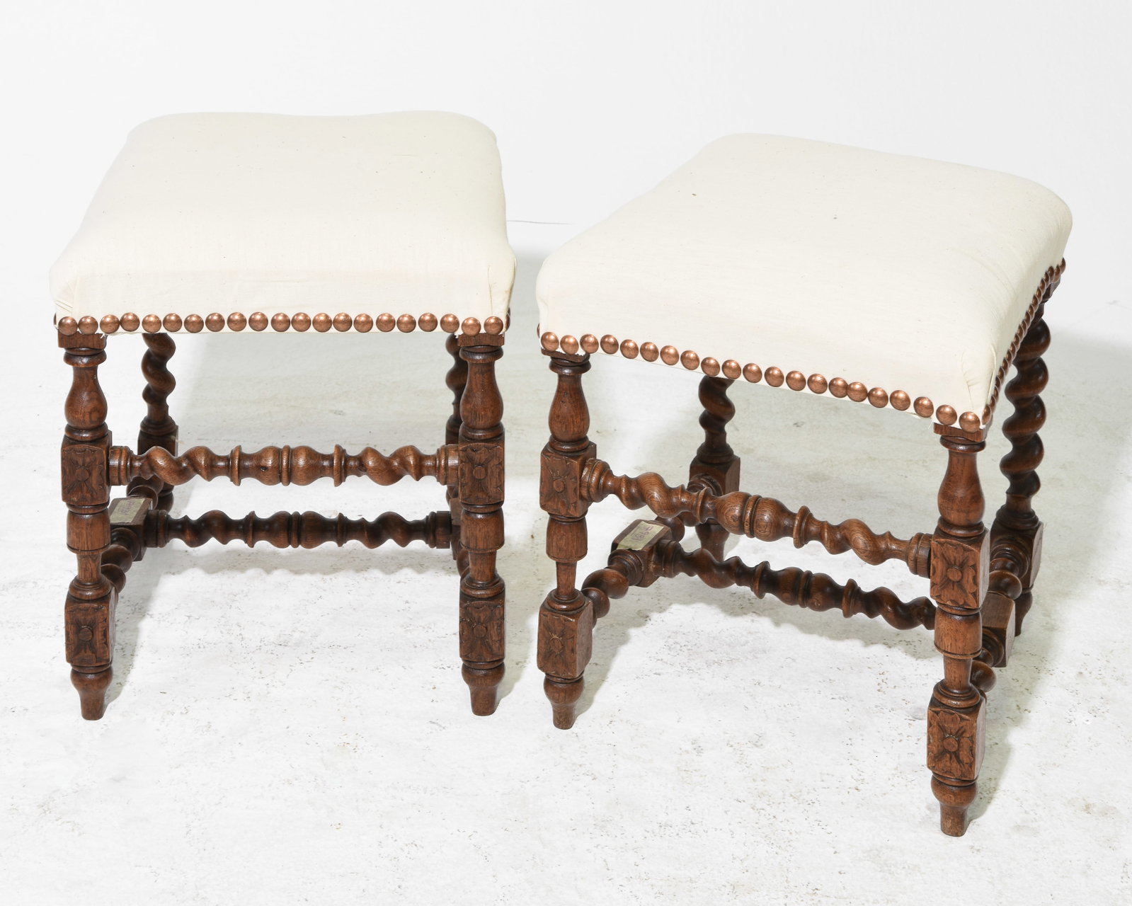 Louis XIII Style Pair of French Twist Stools #2 (1 of 3)